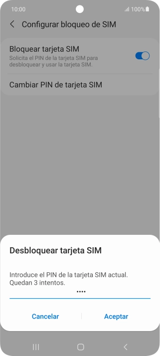 Introduce tu código PIN y pulsa Aceptar.