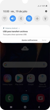 Pulsa Toca para otras opciones USB..