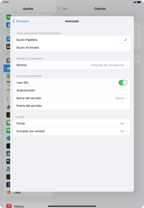 Pulsa el indicador junto a 