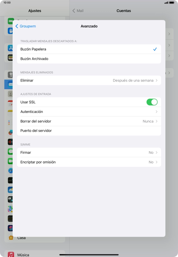 Pulsa el indicador junto a 