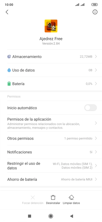 Pulsa Almacenamiento.