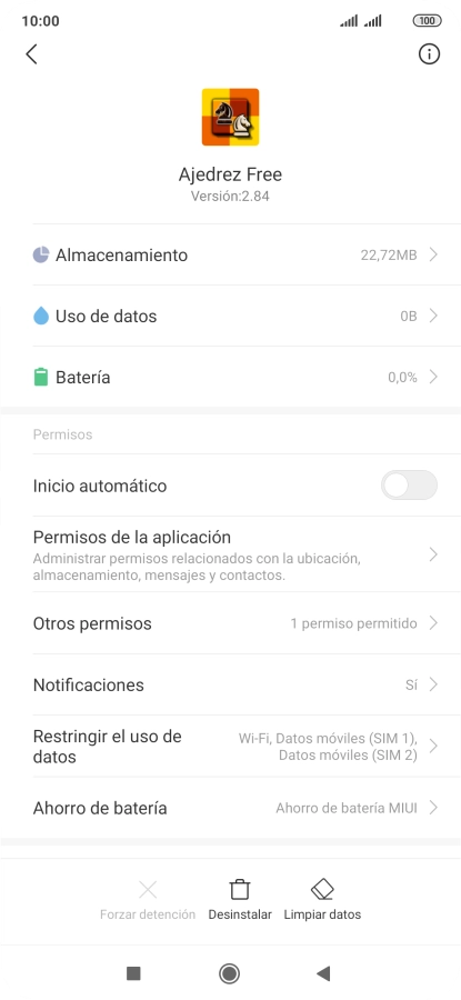 Pulsa Almacenamiento.