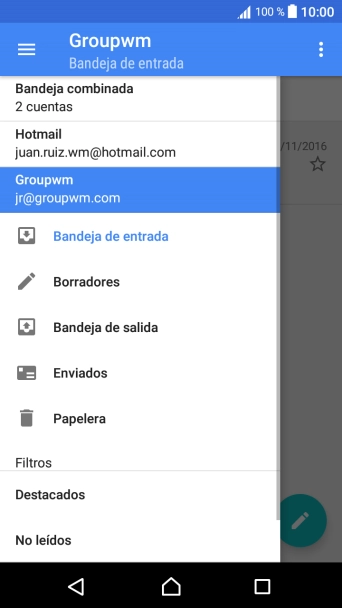 Pulsa la cuenta de correo electrónico deseada.