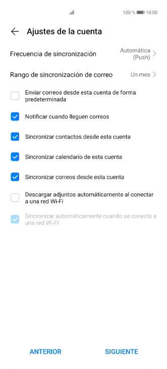Si aparece en la pantalla esta imagen, tu cuenta de correo electrónico ha sido reconocida y configurada automáticamente. Sigue las indicaciones de la pantalla para introducir más información y terminar la configuración.