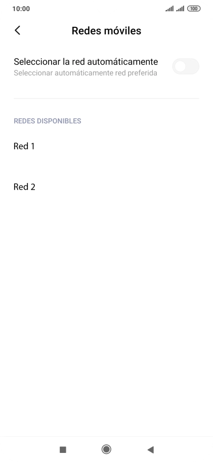 Pulsa la red deseada.
