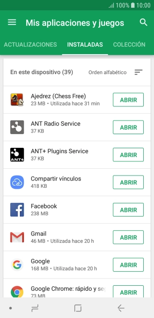 Pulsa la app deseada.