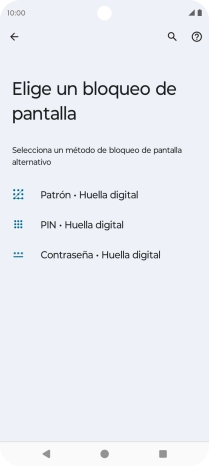 Pulsa el código de seguridad deseado y sigue las indicaciones de la pantalla para crear un código de seguridad del teléfono adicional.