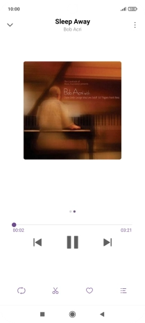 Pulsa la flecha hacia la derecha para ir al archivo de música siguiente.