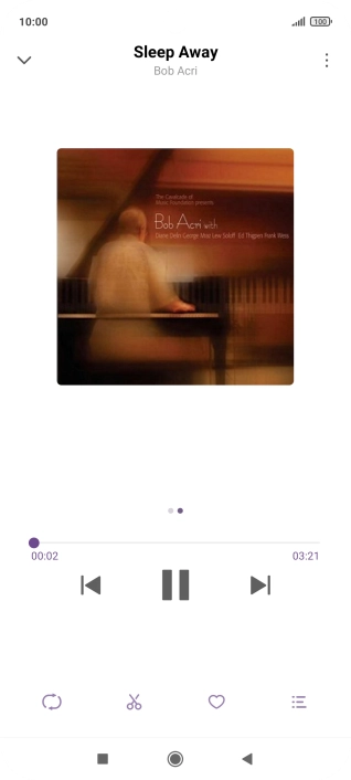 Pulsa la flecha hacia la derecha para ir al archivo de música siguiente.