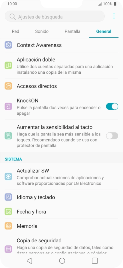 Pulsa Actualizar SW.