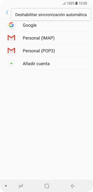 Pulsa Deshabilitar sincronización automática.