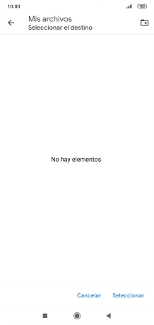 Si deseas crear una nueva carpeta, pulsa el icono de nueva carpeta y sigue las indicaciones de la pantalla para crearla.