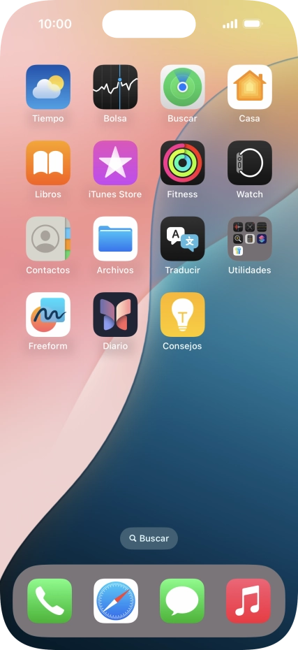Pulsa en un lugar cualquiera de la pantalla de inicio y mantén la pulsación unos instantes.
