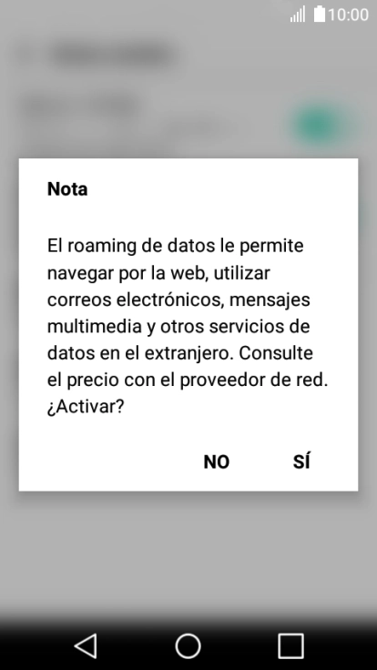 Si activas la función, pulsa SÍ.