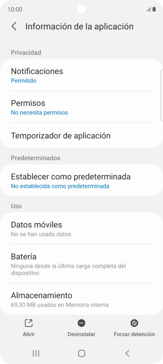 Pulsa Almacenamiento.