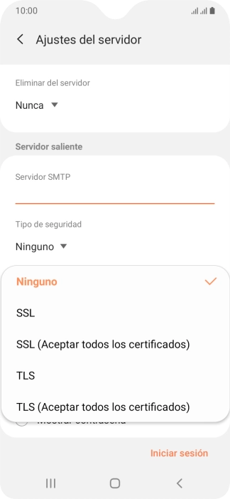 Pulsa Ninguno para desactivar la función.