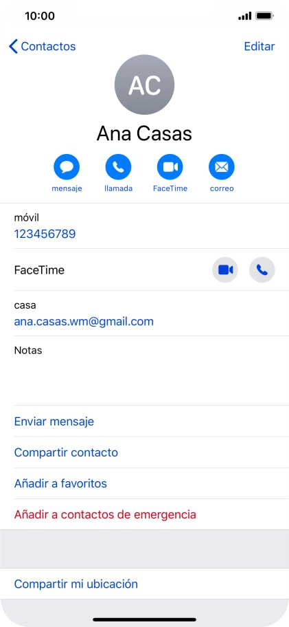 Pulsa el número de teléfono deseado.