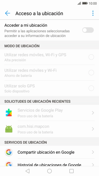 Pulsa el indicador para activar o desactivar la función.
