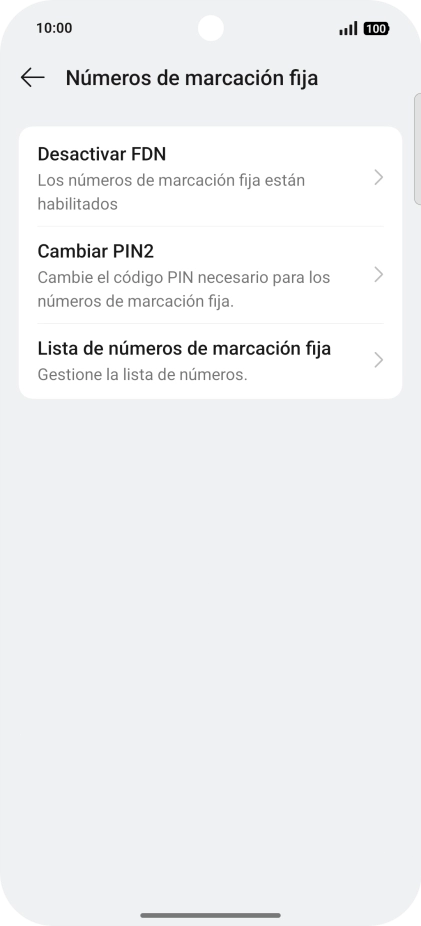 Pulsa Desactivar FDN.