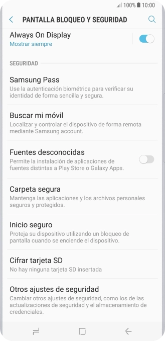 Pulsa Otros ajustes de seguridad.