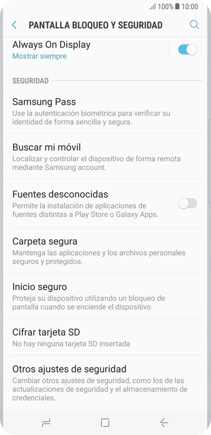Pulsa Otros ajustes de seguridad.
