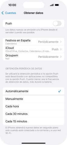 Pulsa el indicador junto a 