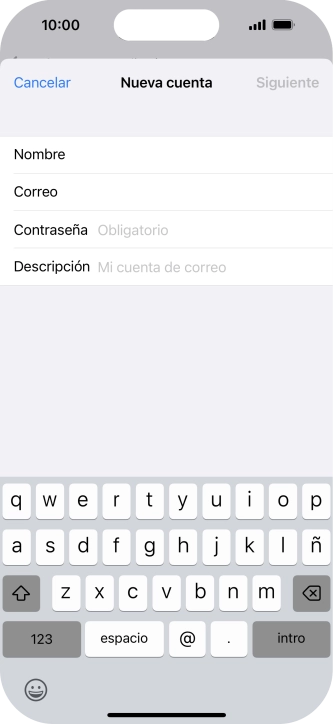 Pulsa Contraseña e introduce la contraseña de tu cuenta de correo electrónico.