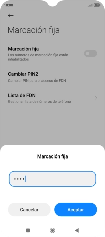Introduce el código PIN2 y pulsa Aceptar.