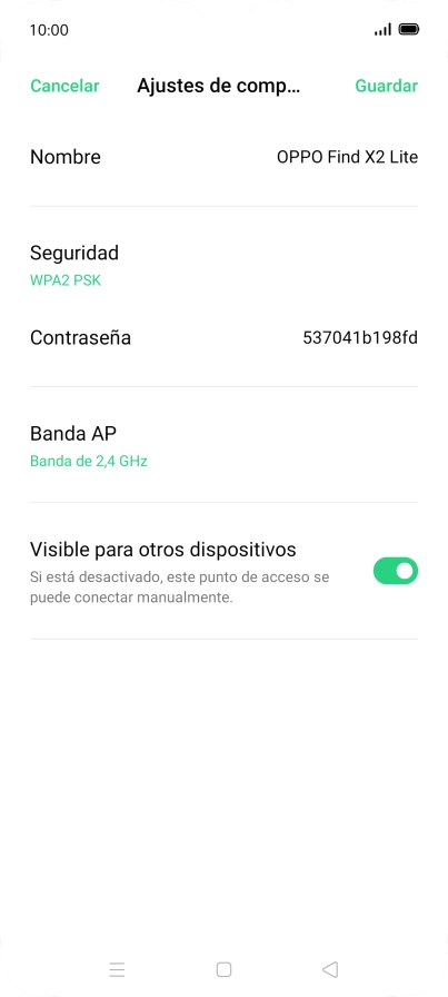 Pulsa Nombre e introduce el nombre deseado de la conexión wifi.