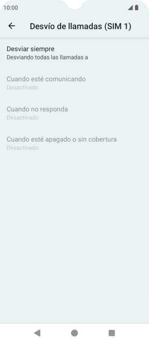 Pulsa el tipo de desvío deseado.