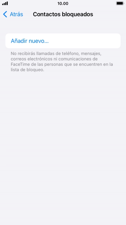 Pulsa Añadir nuevo... y sigue las indicaciones de la pantalla para bloquear un contacto.