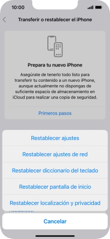 Pulsa Restablecer ajustes.