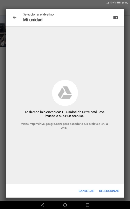 Si deseas crear una nueva carpeta, pulsa el icono de nueva carpeta y sigue las indicaciones de la pantalla para crearla.