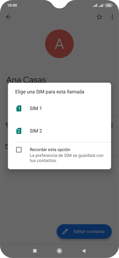 Pulsa la tarjeta SIM deseada.