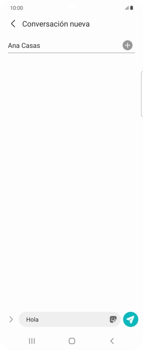 Pulsa el icono de envío cuando termines de escribir el mensaje corto.