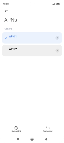 Pulsa la conexión de datos deseada para activarla.
