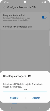 Introduce tu código PIN y pulsa Aceptar.