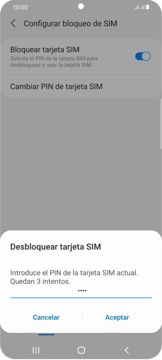 Introduce tu código PIN y pulsa Aceptar.