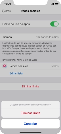 Pulsa Eliminar límite.