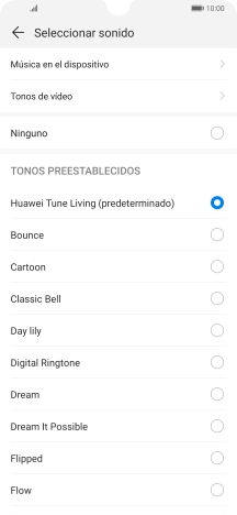 Pulsa Música en el dispositivo.