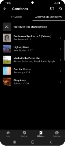 Pulsa el archivo de música deseado.