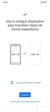 Sigue las indicaciones de la pantalla para transferir contenido desde otro teléfono.