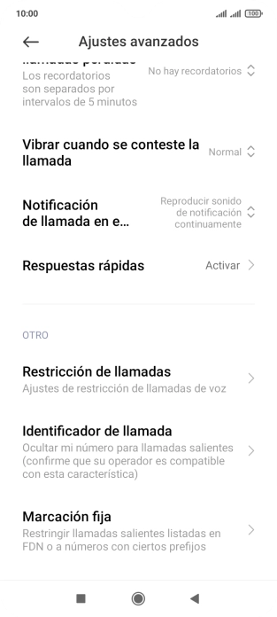 Pulsa Marcación fija.