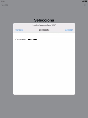 Introduce la contraseña de la red wifi y pulsa Acceder.