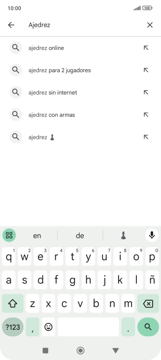 Introduce el nombre del tema o de la app y pulsa el icono de búsqueda.