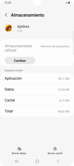 Pulsa Borrar caché.