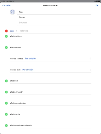 Pulsa Teléfono e introduce el número de teléfono deseado.