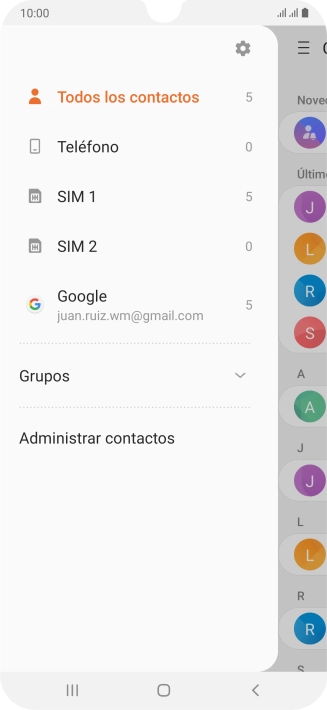Pulsa Administrar contactos.