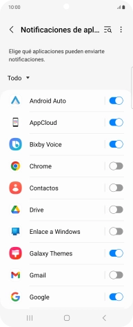 Pulsa el indicador junto a las apps deseadas para activar o desactivar la función.