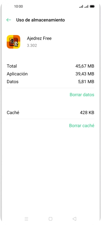 Pulsa Borrar caché.